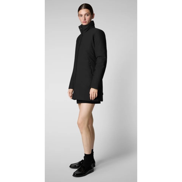 Brand New Women's Save The Duck Lila Designer Coat, Black, Slim Fit, Padded - Picture 3 of 8